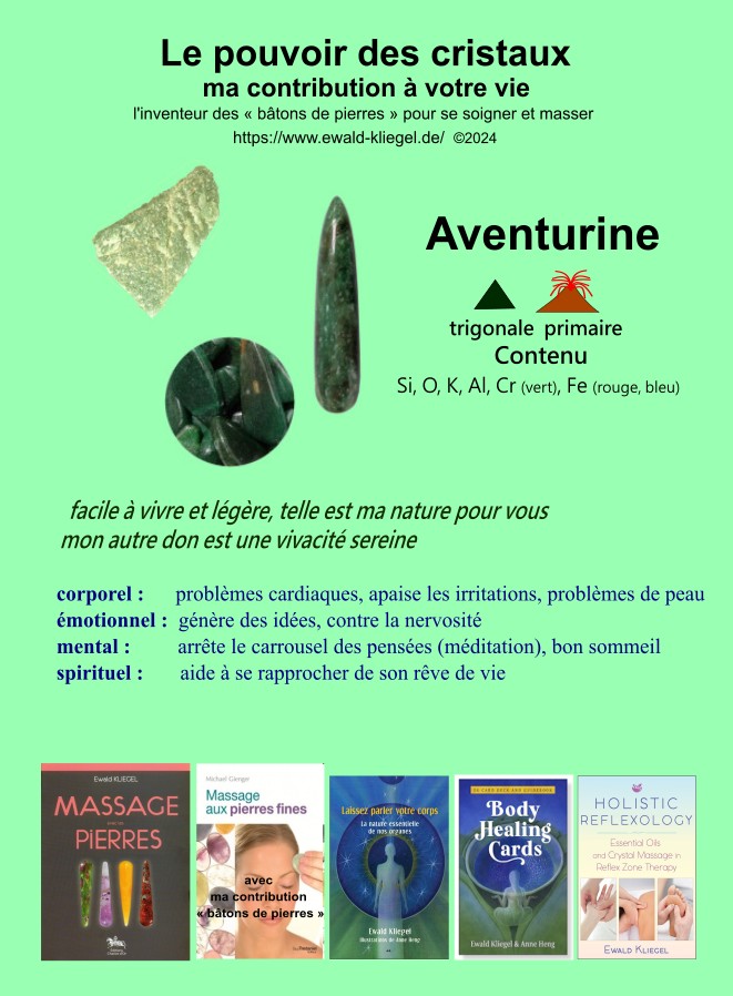 Aventurine - MASSAGE avec les PIERRES Ewald Kliegel