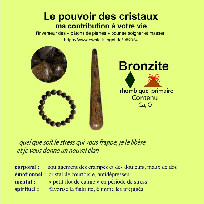 cristaux soins sp&eacute;ciaux Ewald Kliegel - Bronzite