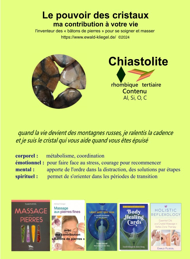 Chiastolite - MASSAGE avec les PIERRES Ewald Kliegel