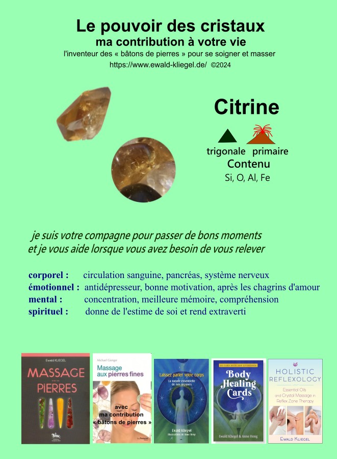 Citrine - MASSAGE avec les PIERRES Ewald Kliegel