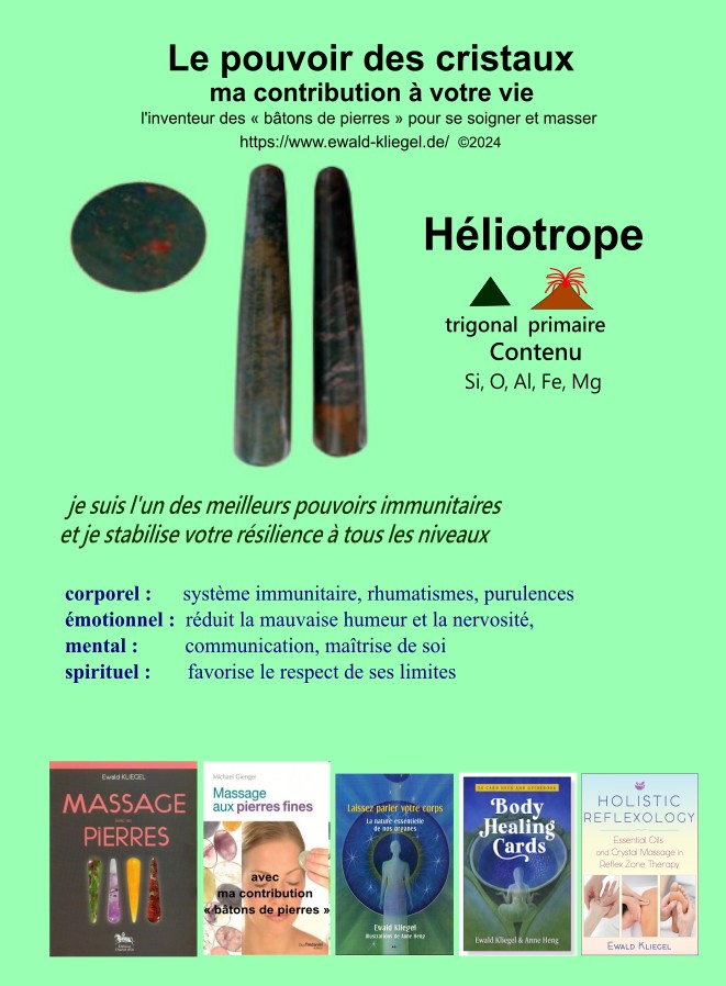 Heliotrope - MASSAGE avec les PIERRES Ewald Kliegel