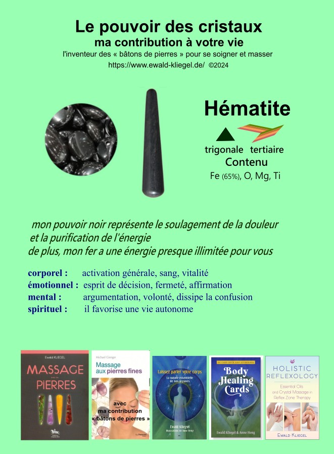 Hematite - MASSAGE avec les PIERRES Ewald Kliegel