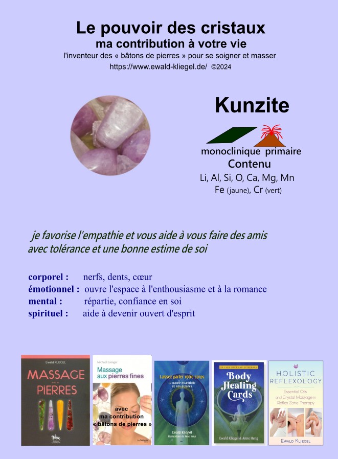 Kunzite - MASSAGE avec les PIERRES Ewald Kliegel