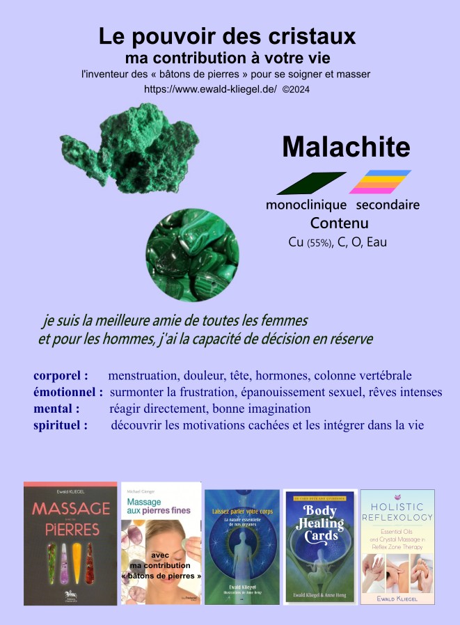 Malachite - MASSAGE avec les PIERRES Ewald Kliegel