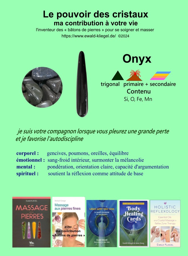 Onyx - MASSAGE avec les PIERRES Ewald Kliegel