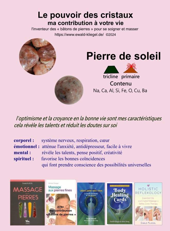 Pierre de soleil - MASSAGE avec les PIERRES Ewald Kliegel