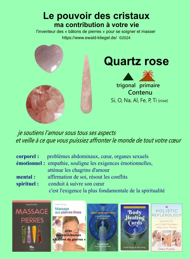 Quartz rose - MASSAGE avec les PIERRES Ewald Kliegel