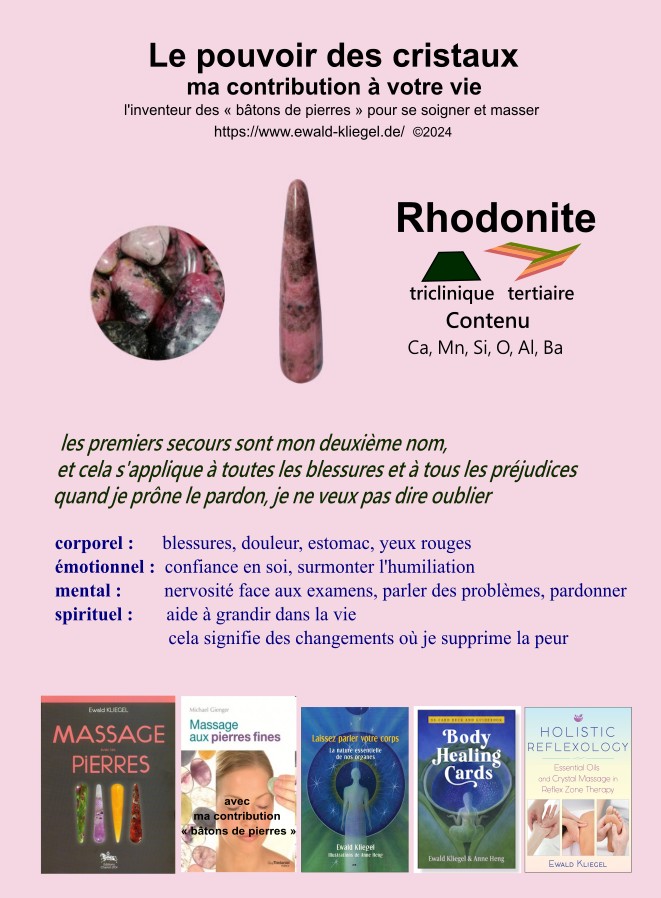 Rhodonite - MASSAGE avec les PIERRES Ewald Kliegel