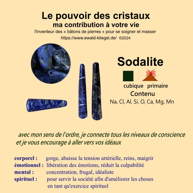 cristaux soins sp&eacute;ciaux Ewald Kliegel - Sodalite