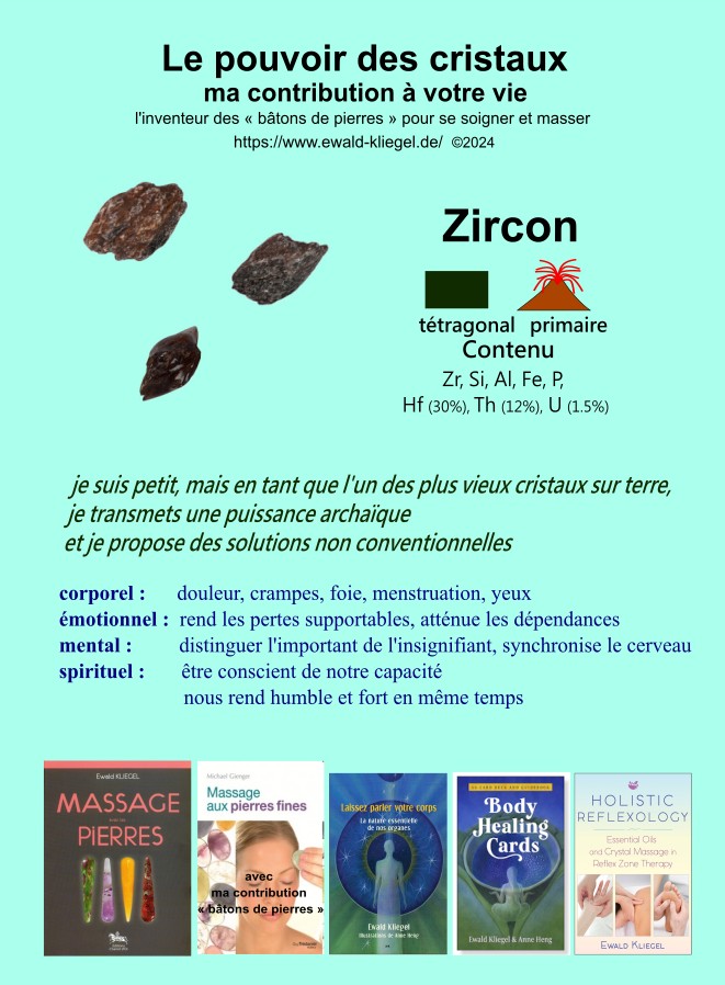 Zircon - MASSAGE avec les PIERRES Ewald Kliegel